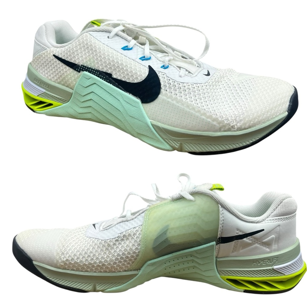 NEW Nike Metcon 7 White/Seafoam/Black sz 12 Women's Gym Weight Lifting Crossfit